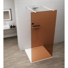 Polysan ESCA WHITE MATT jednoczęściowa kabina przysznicowa Walk-In szkło Marron 1200 mm ES1512-07