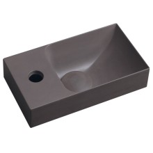 Sapho PICCOLINO umywalka betonowa 308x17cm bateria z lewej strony ciemny brąz PK30015