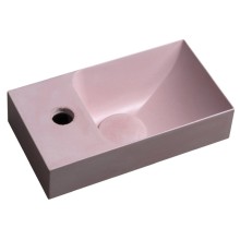 Sapho PICCOLINO umywalka betonowa 308x17cm bateria z lewej strony różowy PK30021
