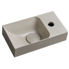 Sapho PICCOLINO umywalka betonowa 308x17cm bateria z prawej strony piaskowy PK30514