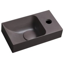 Sapho PICCOLINO umywalka betonowa 308x17cm bateria z prawej strony ciemny brąz PK30515