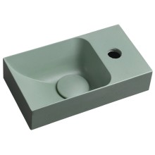 Sapho PICCOLINO umywalka betonowa 308x17cm bateria z prawej strony zielony PK30523