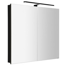 Sapho GRETA szafka z lustrem oświetlenie LED 81x70x14cm czarny mat GR085-0035