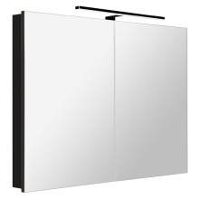 Sapho GRETA szafka z lustrem oświetlenie LED 101x70x14cm czarny mat GR105-0035