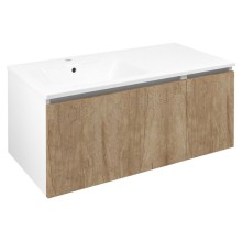 Sapho Lorea szafka z umywalką 101x46x515cm lewa dąb Alabama/biały mat LE070-2231-L-02