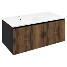 Sapho Lorea szafka z umywalką 101x46x515cm lewa dąb collingwood/czarny mat LE070-1935-L-03