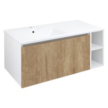 Sapho Lorea szafka z umywalką 101x46x515cm lewa dąb Alabama/biały mat LE080-2231-L-02