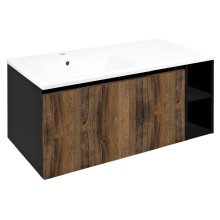 Sapho Lorea szafka z umywalką 101x46x515cm lewa dąb collingwood/czarny mat LE080-1935-L-03