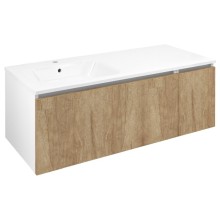 Sapho Lorea szafka z umywalką 121x46x515cm lewa dąb Alabama/biały mat LE090-2231-L-02