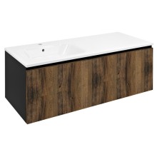 Sapho Lorea szafka z umywalką 121x46x515cm lewa dąb collingwood/czarny mat LE090-1935-L-03