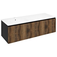 Sapho Lorea szafka z umywalką 141x46x515cm lewa dąb collingwood/czarny mat LE070-1935-L-06