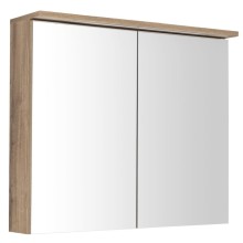 Aqualine Kawa Strip szafka z lustrem oświetlenie Led 80x70x22cm dąb emporio WGL38S