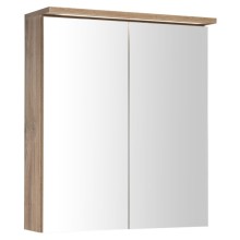 Aqualine Kawa Strip szafka z lustrem oświetlenie Led 60x70x22cm dąb emporio WGL36S