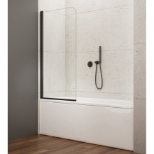 Aqualine Vilma parawan wannowy 60x140cm czarny szkło czyste AQ6014B