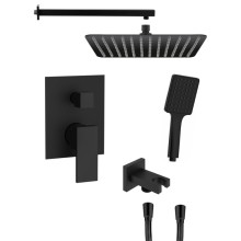Sapho Cubemix zestaw podtynkowy 2 wyjścia przyłącze kątowe czarny mat CM042B-01