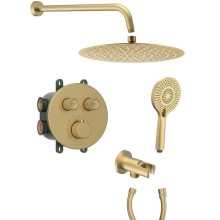 Sapho Smart Select prawa termostatyczny 2 wyjścia przyłącze kątowe złoty mat RP032GB-01