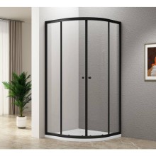 Aqualine Arleta Black kabina prysznicowa półokrągła 900x900mm szkło czyste BLS900