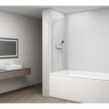 Polysan Fisa parawan wannowy 600x1500mm biały mat szkło czyste FS1062-W