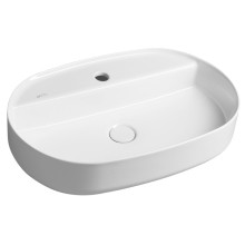 Isvea INFINITY OVAL umywalka ceramiczna nablatowa 60x40cm biały 10NF65060