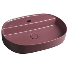 Isvea INFINITY OVAL umywalka ceramiczna nablatowa 60x40cm maroon red mat 10NF65060-2R