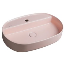 Isvea INFINITY OVAL umywalka ceramiczna nablatowa 60x40cm salmon 10NF65060-2S