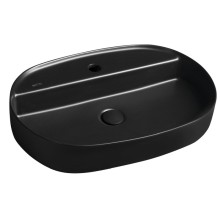 Isvea INFINITY OVAL umywalka ceramiczna nablatowa 60x40cm czarny mat 10NF65060-2N