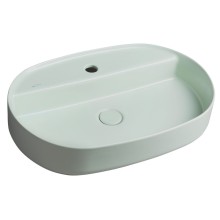 Isvea INFINITY OVAL umywalka ceramiczna nablatowa 60x40cm mint 10NF65060-2T