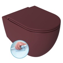 Isvea Infinity miska wc wisząca Rimless 365x53cm maroon red mat 10NF02004-2R