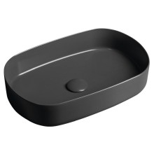 Isvea INFINITY OVAL umywalka ceramiczna nablatowa 55x36cm antracyt 10NF65055-2C