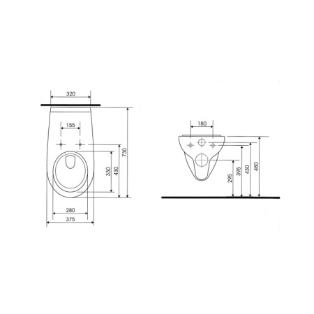 Sapho ETIUDA WC wiszące dla niepełnosprawnych Rimless biały K670-002