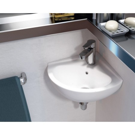 Aqualine LUIGI umywalka ceramiczna narożna 34x34cm biały FS161