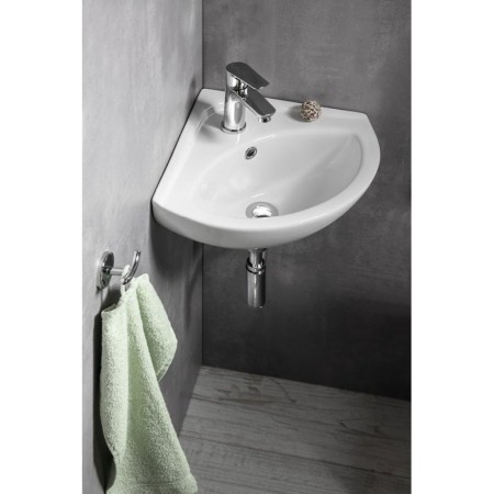 Aqualine LUIGI umywalka ceramiczna narożna 34x34cm biały FS161