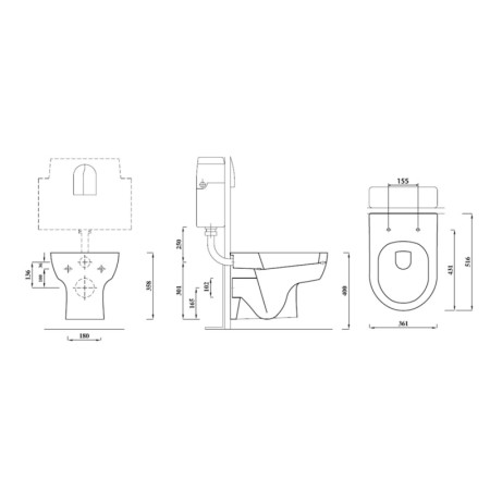 Deszczownia 200x200mm ABS/chrom SC164 Aqualine