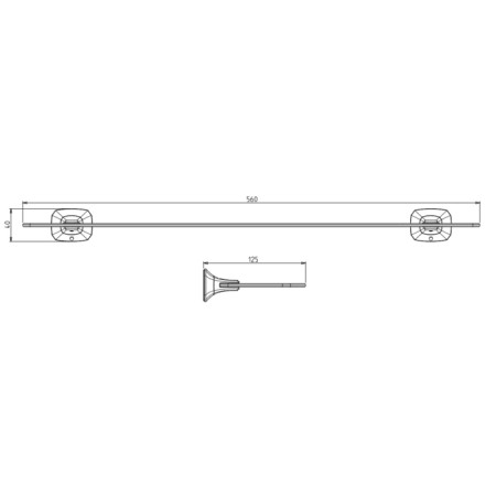 Metaform AIDA półka 560x125mm chrom/szkło mleczne AI015