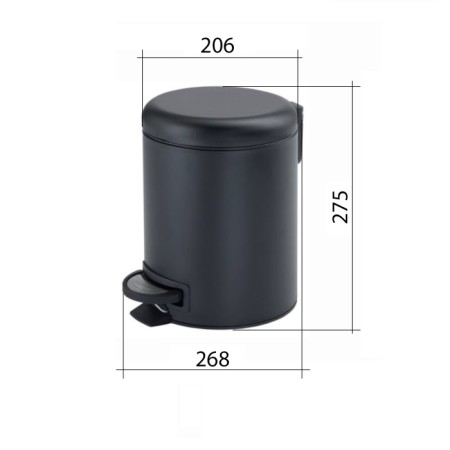 Gedy Potty kosz na śmieci 5L czarny 330914