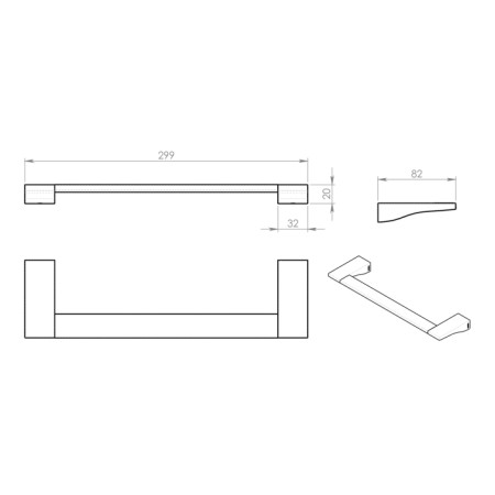 Gedy GLAMOUR wieszak na ręczniki 300x82mm chrom 572130