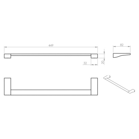 Gedy GLAMOUR wieszak na ręczniki 450x82mm chrom 572145