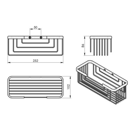 Gedy SMART półka 252x86x102mm chrom 2419