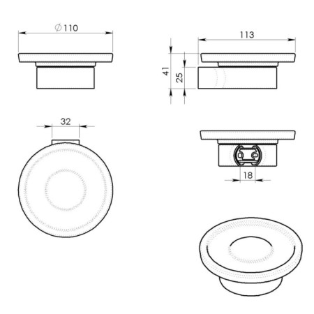 Gedy PIRENEI mydelniczka chrom/szkło mleczne PI1113