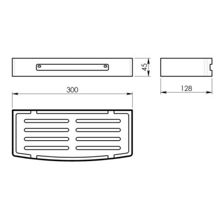 Gedy SMART półka do kabiny prysznicowej 300x45x128mm czarny mat 241714