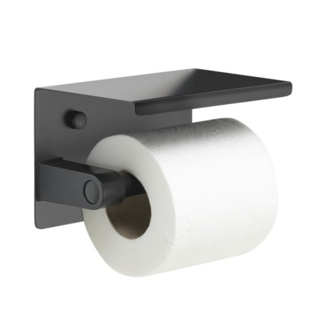 Gedy Wieszak na papier toaletowy z półką czarny mat 283914
