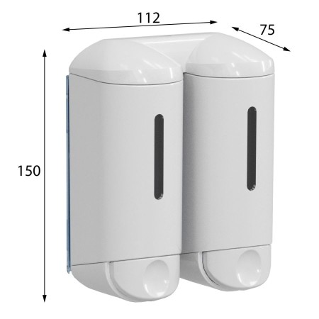 MARPLAST Shower Small podwójny dozownik mydła w płynie 2x170ml biały A94601