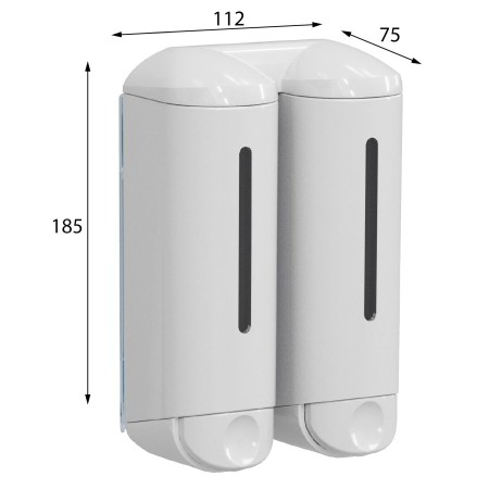 MARPLAST Shower Medium podwójny dozownik mydła płynnego 2x250ml biały A94801