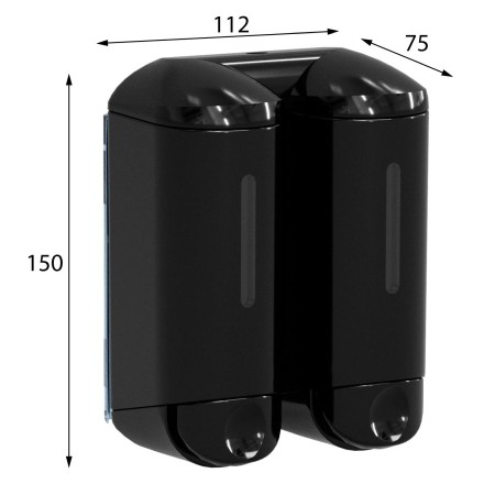 MARPLAST Shower Small podwójny dozownik mydła w płynie 2x170ml czarny A94603