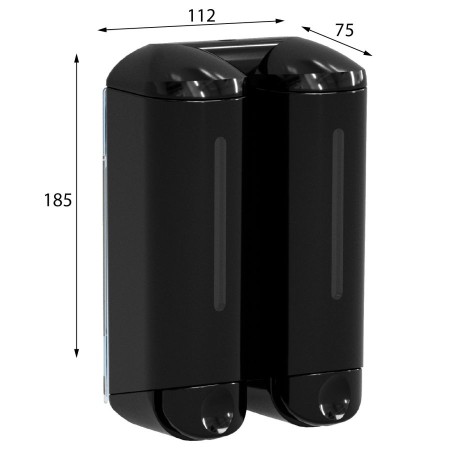 MARPLAST Shower Medium podwójny dozownik mydła płynnego 2x250ml czarny A94803