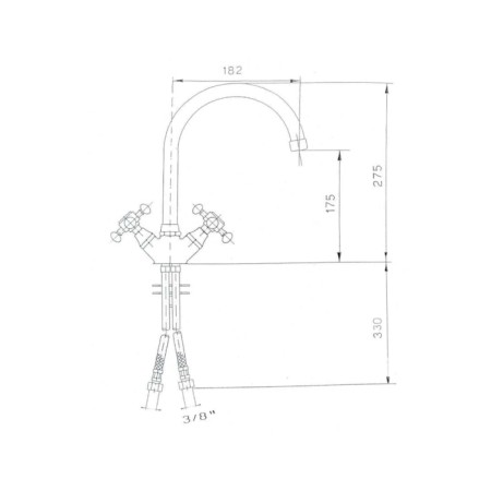 Sapho ANTEA bateria kuchenna wysokość 275mm brąz 3096