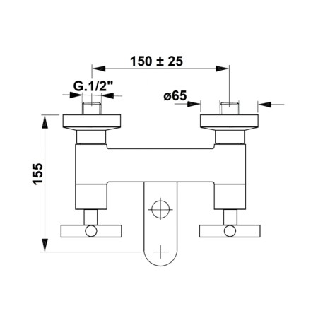 Sapho AXIA bateria wannowa ścienna chrom 581