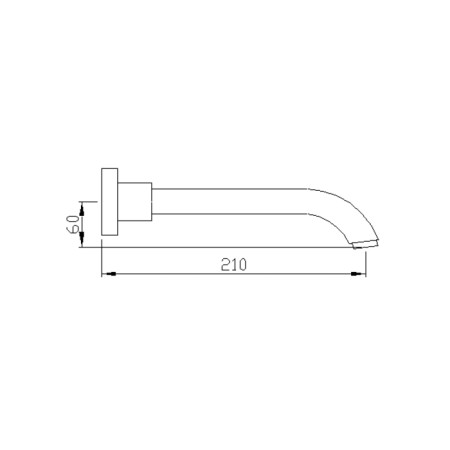 Sapho Wylewka ścienna 210mm chrom CR210CRO