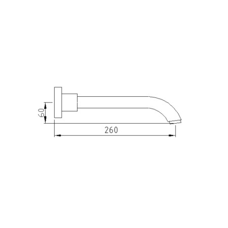 Sapho Wylewka ścienna 260mm chrom CR260CRO