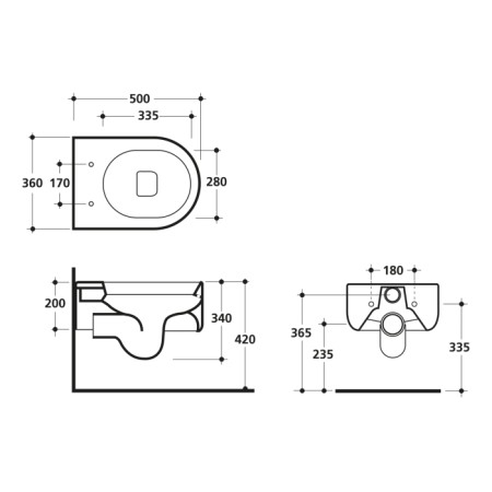 Kerasan FLO WC wiszące 36x50cm biały 311501